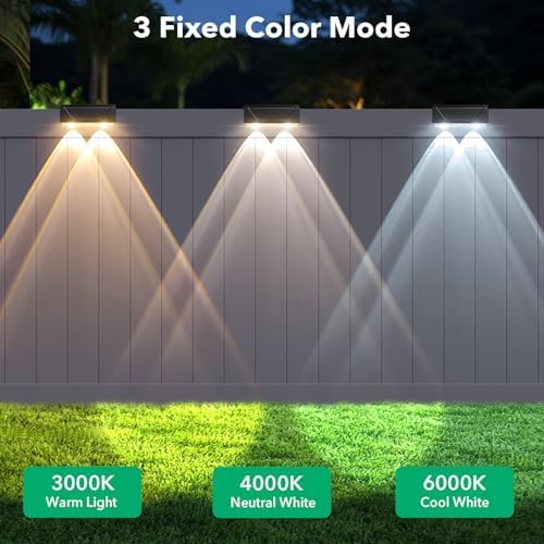 Solar Fence Lights Outdoor, 8 Pack Black Fence Lights Solar Powered - Image 2