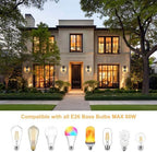 OKELI 2-Pack Dusk to Dawn Outdoor Wall Lights, Black Exterior Lighting Fixture Wall Sconces with E26 & Tempered Glass, Rust Resistant Outside Lantern Lights Wall Mounted for Porch(Brown) - Image 4