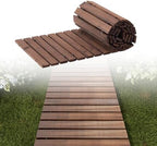 8FT Wooden Garden Pathway Walkway Outdoor Roll Walkway Pavers Patio Floor by RHINEINMIST