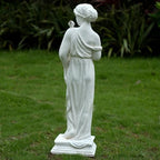 Outdoor Nymph Statues, 32Inch Garden Goddess Sculptures, Greek Mythology Roman Decor, Large Statues for Patio Yard Lawn Porch, Ivory (Nymph02-Ivory) - Image 5