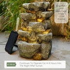 Solar Water Fountain Outdoor Cascading Design 5 Tier Feature Fountains - Image 3