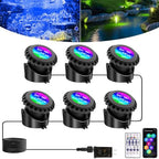 T-SUN Colored Pond Lights LED Underwater with APP and Remote Control 6 Pack by T-SUN