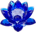 Amlong Crystal 5 Inch Sapphire Blue Crystal Lotus Flower Feng Shui Home Decor with Gift Box by Amlong+Crystal