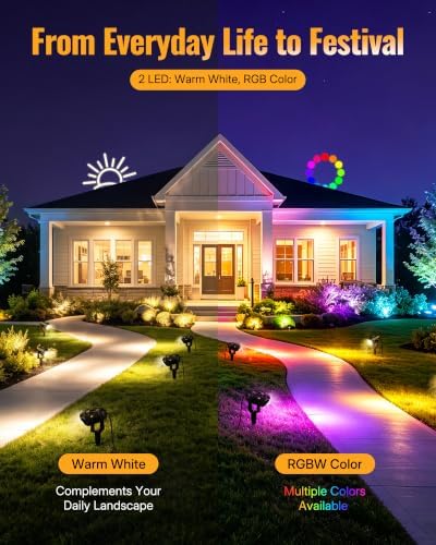 RGBW Spot Lights Outdoor 12W Color Changing Landscape Lighting - Image 5