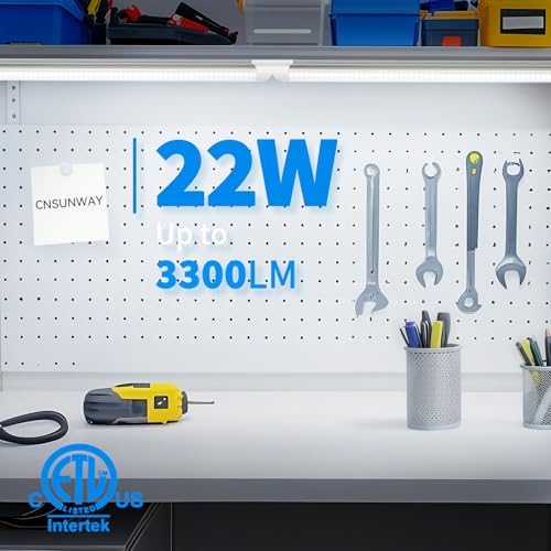 (6-Pack) CNSUNWAY LED Shop Lights 2FT, V-Shaped Linkable 22W 3300LM 5000K - Image 2