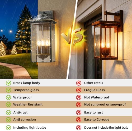 Large Oil‑Rubbed Bronze Outdoor Wall Sconce, Rustproof Exterior Porch Light - Image 2