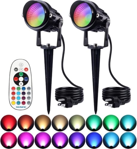 SUNVIE RGBW Halloween Spotlights Outdoor 12W LED Plug in Landscape Lights by SUNVIE