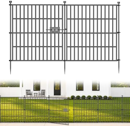 No Dig Garden Fence Outdoor for Yard, 24in (H) x 20ft(L) by SecureSpacesCleanerPlaces