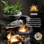 5-Tiers Cascading Outdoor Waterfall Fountain 29.5" H Standing Fountain - Image 5