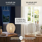 JHY DESIGN Cordless Table Lamps Set of 2, 6.5" H Battery Operated Woven Cotton Rope Lamps with 6 Hours Timer, Boho Bedside Lamps for Bedroom Living Room Home Parties Patio Events(White) - Image 4
