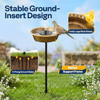 VIVOHOME Bird Bath with Solar Fountain and Metal Ground Stake, Copper - Image 5