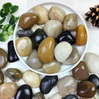 YISZM 40lbs Pebbles for Landscaping Garden Indoor Plants, 1-2 Inch Mixed Color High Polished River Rocks Outdoor Decorative Stones Outdoor Vase Filler Fish Tank Aquariums and Indoor DIY by YISZM-ForYourNaturalLife