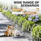 Garden Fence Panels - 17 in(H) x 10.56ft(L) White Metal Fence No Dig Decorative Fence with Stakes Animal Barrier Fence for Dogs, Flower Bed Edging Wire Border for Yard, Patio, Outdoor Decor - Image 4