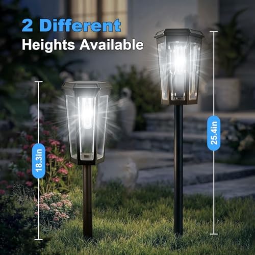 8 Pack Cool White Solar Pathway Lights Outdoor Garden for Yard Path - Image 7