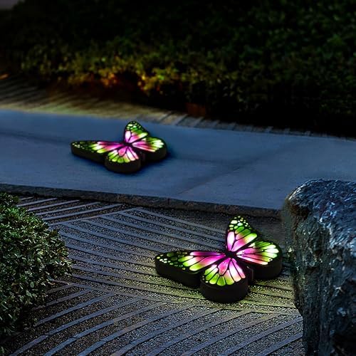 ground lights, equipped with 4 solar lights for outdoor waterproofing, 14 LED solar landscape lighting, suitable for gardens, courtyards, terraces, corridors, lanes, and walkways (green) - Image 5