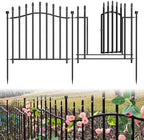 No Dig Garden Fence 24" H x 22.5'L with Gate Decorative Yard Dog Panels by Bilibompa