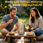 Tabletop Fire Pit Outdoor, Portable Smokeless Mini Firepit, 9.7 × 7.1'' - Image 2