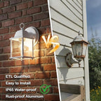 LIT-PaTH Outdoor Wall Light Fixture, Aluminum Glass, White, 2 Pack - Image 5