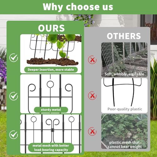 Cucumber Trellis for Raised Bed, Metal Rustproof A-Frame Garden Trellis, Outdoor Heavy Duty Climbing Plants Support for Cucumber, Vegetables, Vine, Expandable Height & Width - Image 5