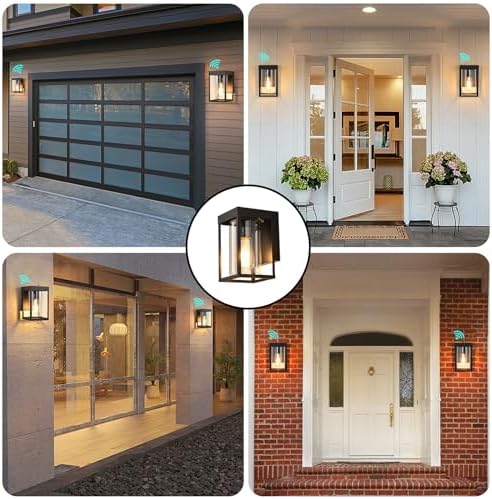 Dusk to Dawn Outdoor Wall Sconce Black 2-Pack Front Porch Wall Light - Image 4