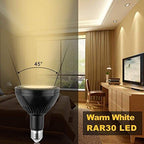 Par 30 LED Spot Light Bulb Spotlight 36W Super Bright LED Bulbs Long Neck E26/E27 Base Lumen 4000K Natural White LED Light Bulbs 24 Degree Beam Angle, Black Body, Pack of 2 - Image 2