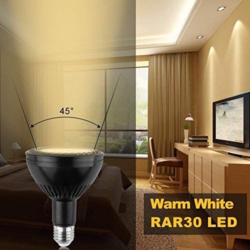 Par 30 LED Spot Light Bulb Spotlight 36W Super Bright LED Bulbs Long Neck E26/E27 Base Lumen 4000K Natural White LED Light Bulbs 24 Degree Beam Angle, Black Body, Pack of 2 - Image 2