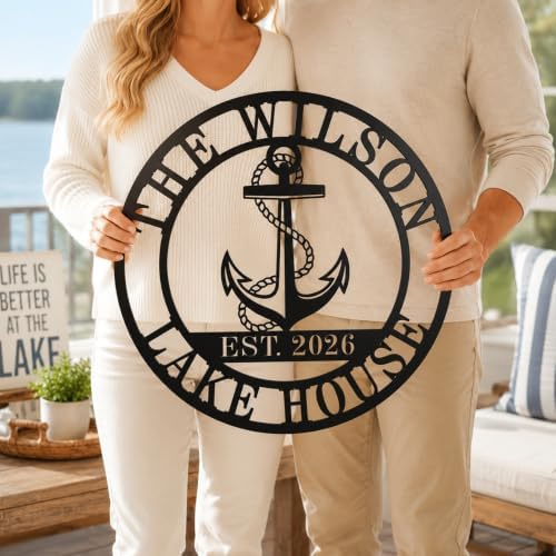 Personalized Lake House Decor, Custom Nautical Wall Decor, Nautical Decor for Home, Outdoor Metal Lake House Signs - Image 2