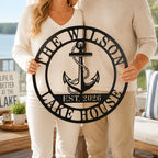 Personalized Lake House Decor, Custom Nautical Wall Decor, Nautical Decor for Home, Outdoor Metal Lake House Signs - Image 2