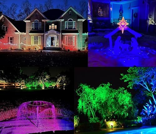TOVEENEN Color LED Outdoor Landscape Spotlight - 120V 12W Waterproof Spot Lights for Christmas Halloween Yard House, 2 Pack - Image 2