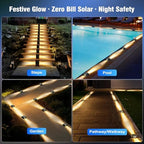 Quntis Solar Driveway Lights Outdoor Waterproof, Warm White 12 Pack - Image 4