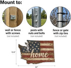 Washington "Home" State Shape Sign — Vintage American Flag Wall Decor — UV-Printed Aluminum (Not Real Wood) — Patriotic State Pride Art for Indoors & Outdoors — Made in USA - Image 3