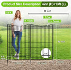 INJOPEXI Decorative Garden Fence 6 Panels 13ft (L)×42in (H) Animal Barrier Fences with 5 Panels + 1 Gate, No Dig Garden Fencing Rustproof Metal Wire Temporary Rabbit Dog Fence for Patio Outdoor Yard - Image 2
