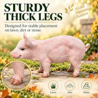 Cute Pink Pig Outdoor Statue, 26" Weatherproof Resin Farm Pig Figurine - Image 4