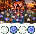 Liliful 18 Pcs Diwali Floating Lotus Lights, 3.94 Inch, White,Blue by Liliful