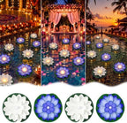 Liliful 18 Pcs Diwali Floating Lotus Lights, 3.94 Inch, White,Blue by Liliful