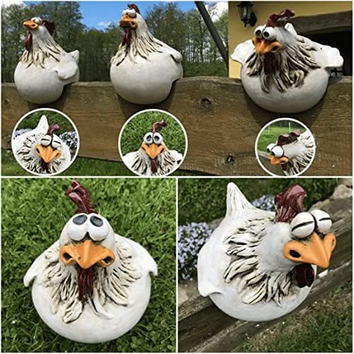 Funny Farm Chickens Statues,Cute Chicken Fence Decoration,Resin Chickens Decor,Outdoor Real Animal Statue,Chicken Sculpture,Perfect for Home Garden Stairs,Farm,Patio,Backyard - Image 7