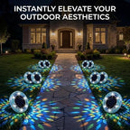 4ps/8ps Solar Mosaic Disk Lights, Outdoor Waterproof LED Ground Lights, Decorative Solar Pathway Lights for Garden, Patio, Walkway, Yard and Driveway (8, Yellow) - Image 2