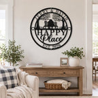 Personalized Happy Place Metal Sign, Custom Anniversary Wedding Gift for Couples, Metal Couple Sign with Names and EST Year, Metal Wall Decor for Home Porch Living Room Bedroom, Housewarming Gifts New Home - Image 6