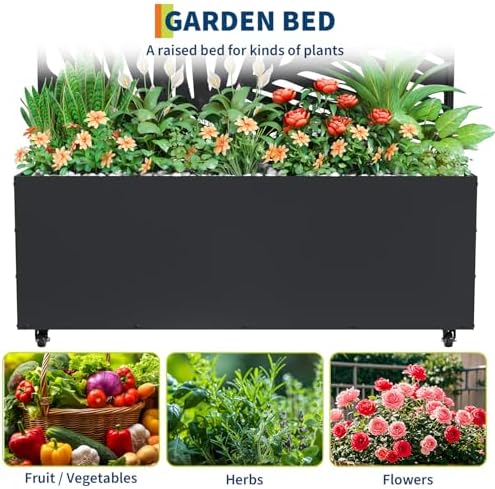 Garvee 71"x47"x16" Metal Planter Box with Trellis for Climbing Plants Vines - Image 4
