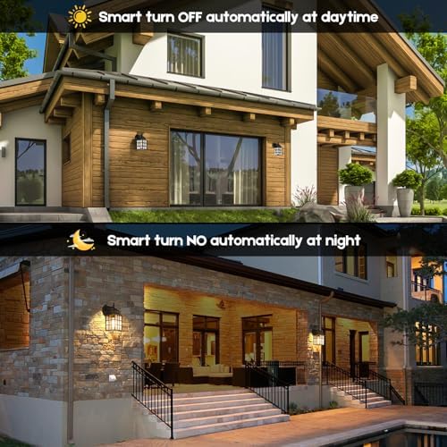 Brightever Dusk to Dawn Outdoor Wall Light Fixture, Waterproof Exterior Wall Lantern Porch Light with Photocell Sensor, Modern Bronze Outside Wall Sconce with E26 Socket for House Garage, 2-Pack - Image 2
