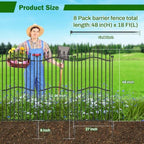 No Dig Garden Fence 48" H x 18'L Decorative Yard Dog Outdoor Panels - Image 2