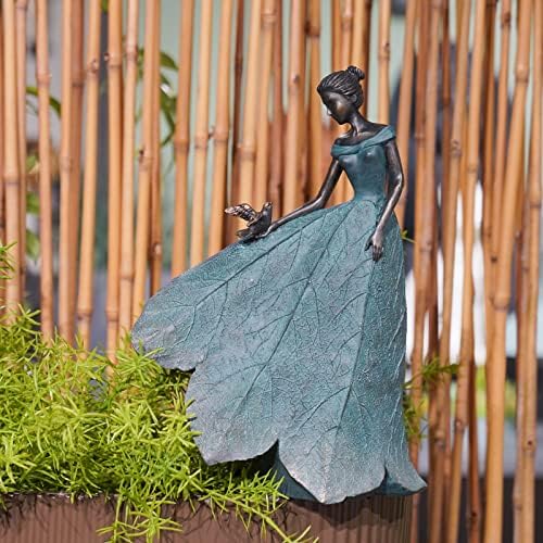 Guichifun Leaf Angel Girls Resin Home Decor 12IN - Image 3