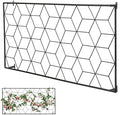 MyGift 4 Foot Geometric Cube Pattern Style Matte Black Metal Wire Garden Trellis, Wall Mounted Large Support Lattice Frame for Climbing Plants and Crawling Vines by MyGiftHome