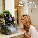 Tabletop Water Fountain Indoor Rockery Waterfall LED Light Atomizer Decor - Image 4