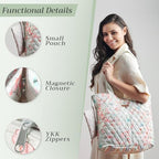 Maison d' Hermine Shopping Bags Cotton Quilted Tote Bag with Zipper Pockets - Image 5