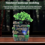 Water Fountain Rockery Ornaments with Waterfall & LED Colorful Lights Mini Desktop Waterfall Small Rockery for Office, Home, Bedroom Desk Decoration - Image 6