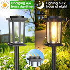 Melunar Solar Pathway Lights Outdoor, 8 Pack Solar Powered Garden Lights Waterproof, Auto On/Off Outdoor Landscape Lights for Patio, Walkway, Driveway, Lawn, Pool Decor. (Warm White) - Image 5