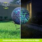 Briarwood Lane Everyday Gazing Ball 10x10 Geometric Blue Solar LED Gazing Ball - Image 5