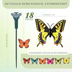 Rossesay 18 Pcs Butterfly Solar Flying Moving Fluttering, Garden Stakes - Image 2