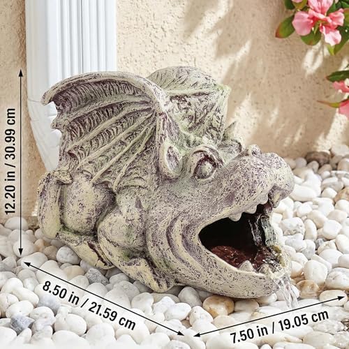 Real Gargoyle Sculpture Gutter Diverter Rain,Eco-Friendly Resin Gutter Extender Diverter,Demon Decor Gutter Extension Downspout, Splash Block, Perfect for 3"x4" Gutter Downspout Extension - Image 5